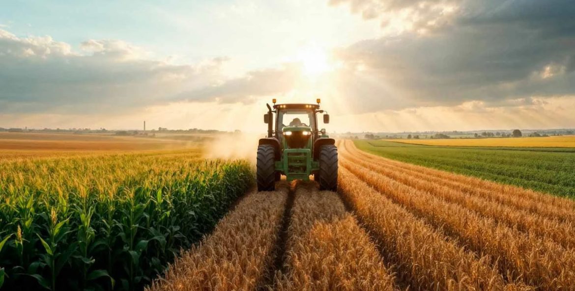 Trator em plantação