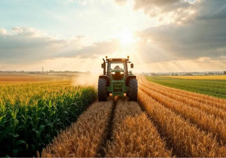 Trator em plantação