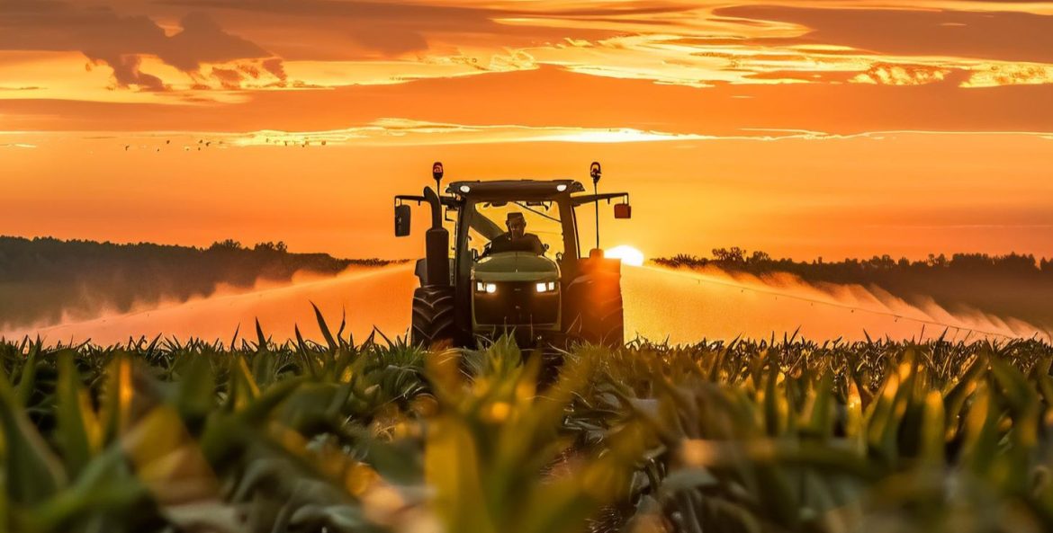 Trator em plantação