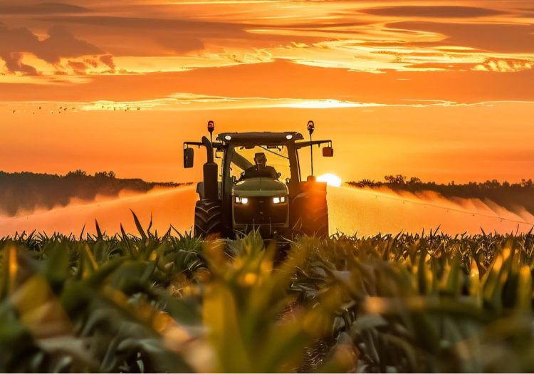 Trator em plantação