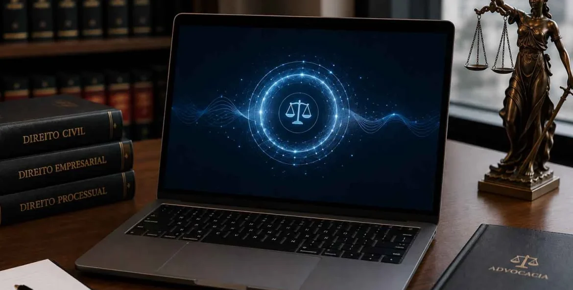 Foto de um notebook usando IA