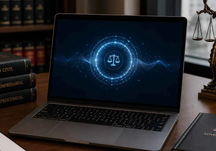 Foto de um notebook usando IA