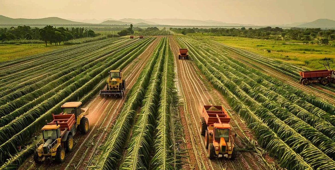 Caminhos em campos para coleta