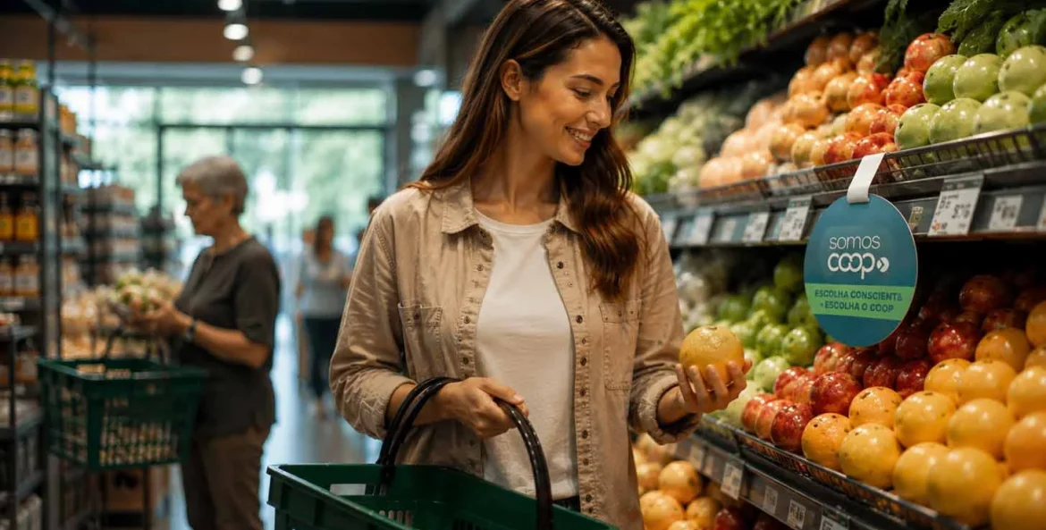Mulher fazendo compras no mercado