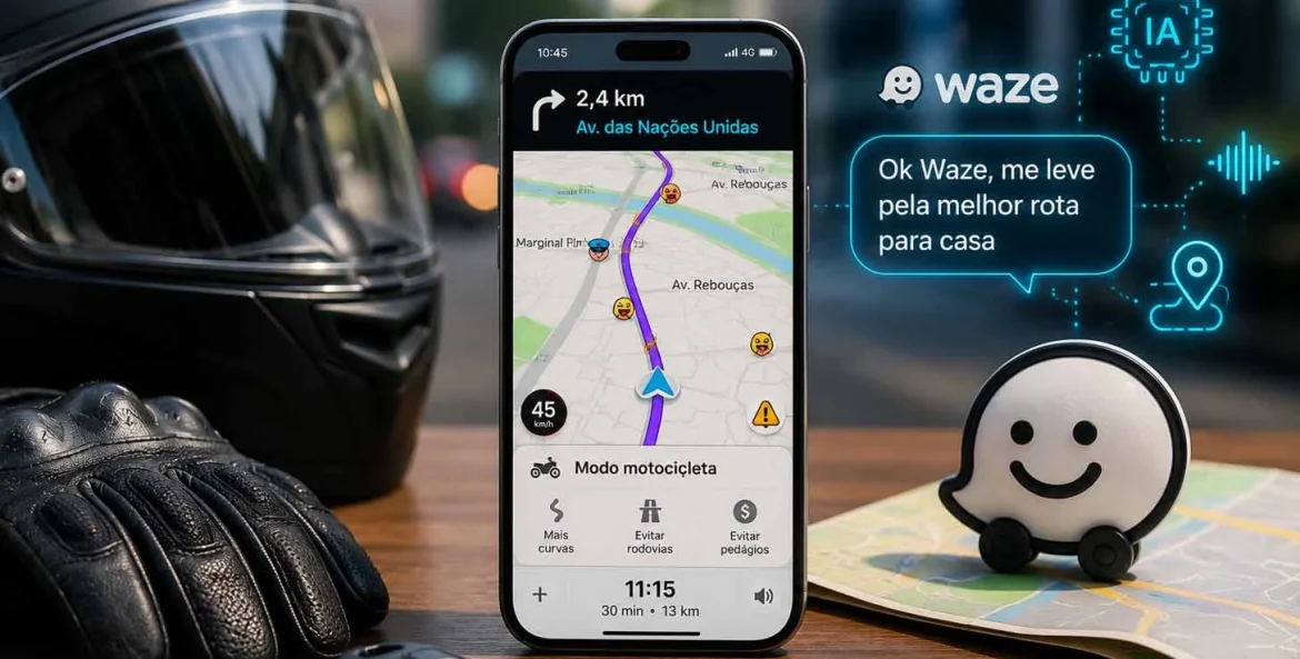 Nova modalidade do waze para motoqueiros