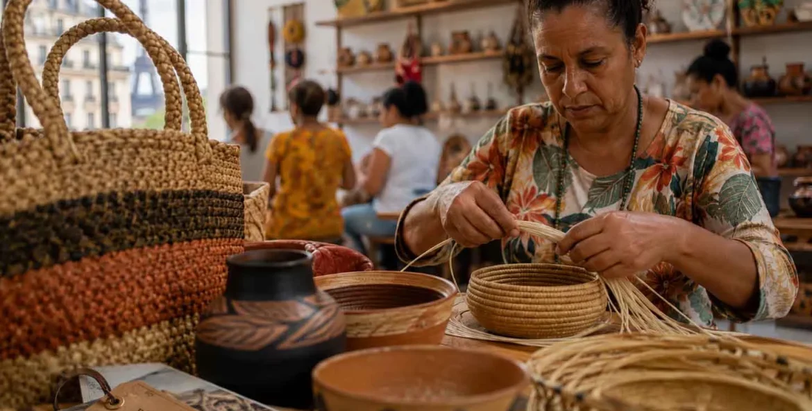 Mulher fazendo artesanato