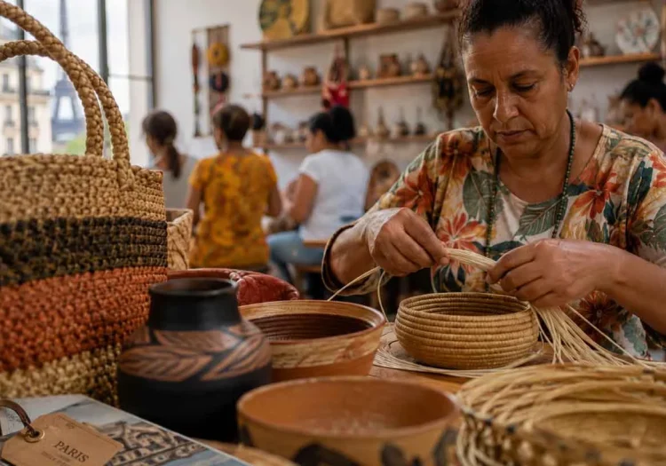 Mulher fazendo artesanato