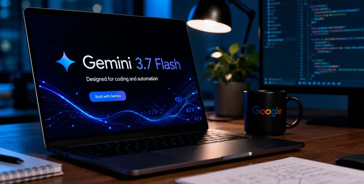 Gemini 3.7 aberto no notebook