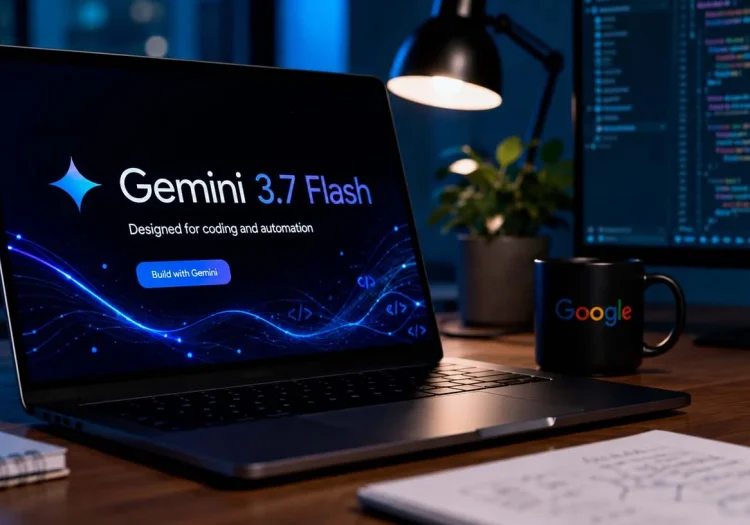 Gemini 3.7 aberto no notebook