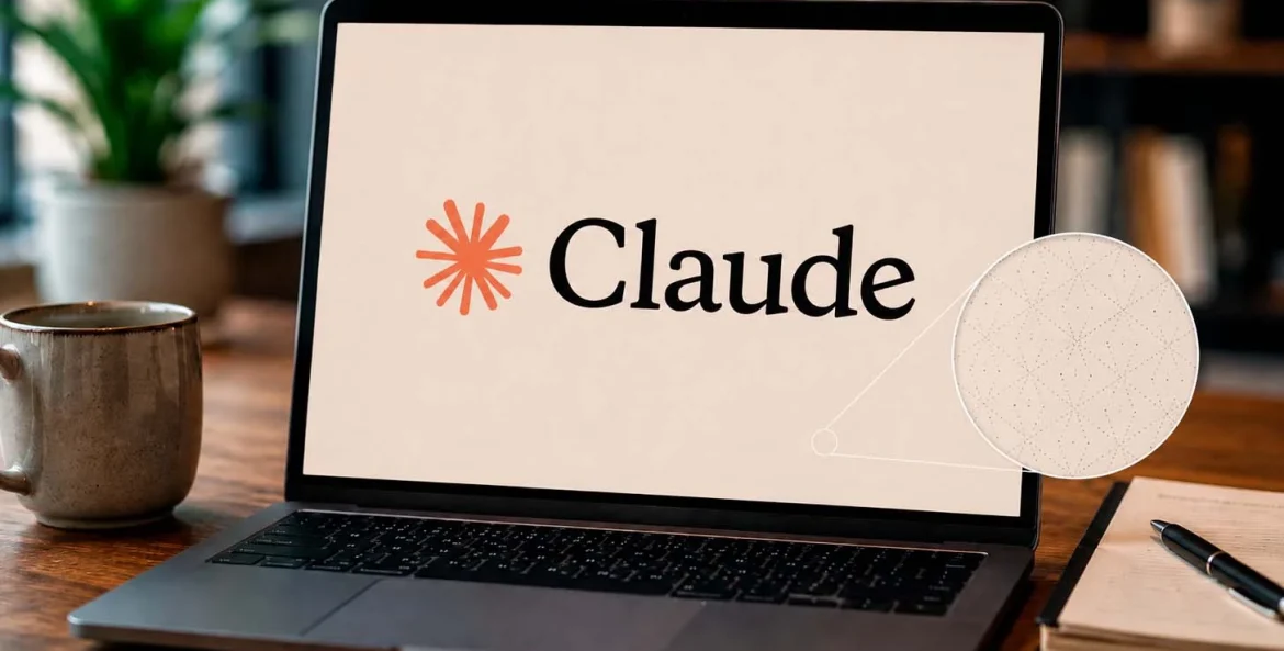Notebook com logo da claude