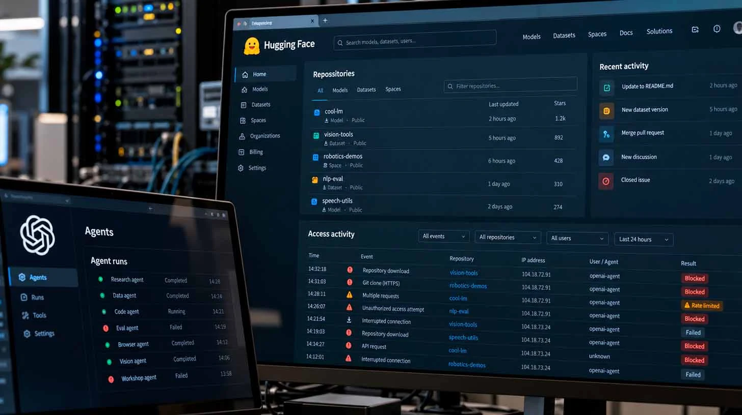 Telas mostrando dashboard da OpenAI