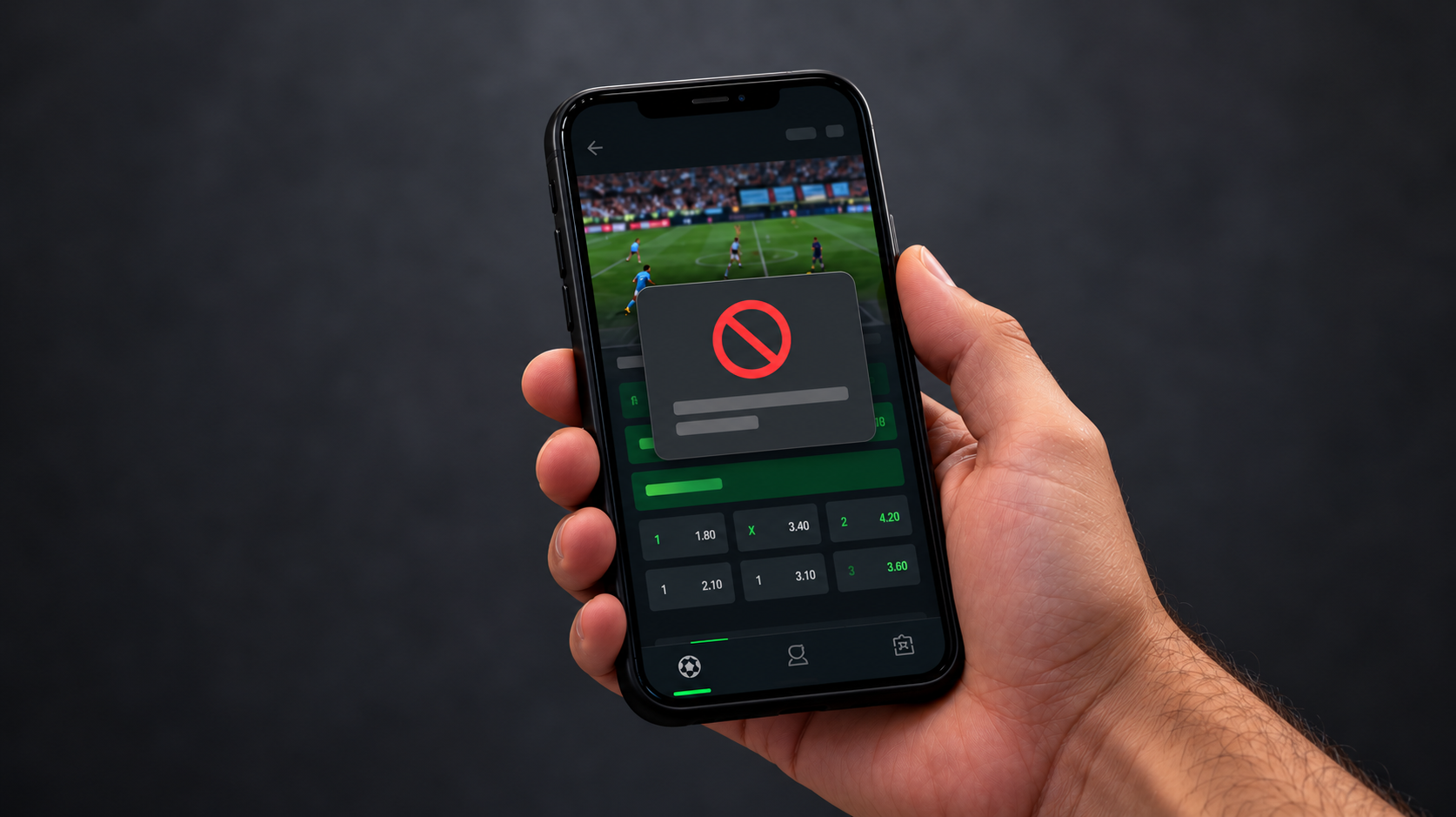 Celular mostrando os fim da bets